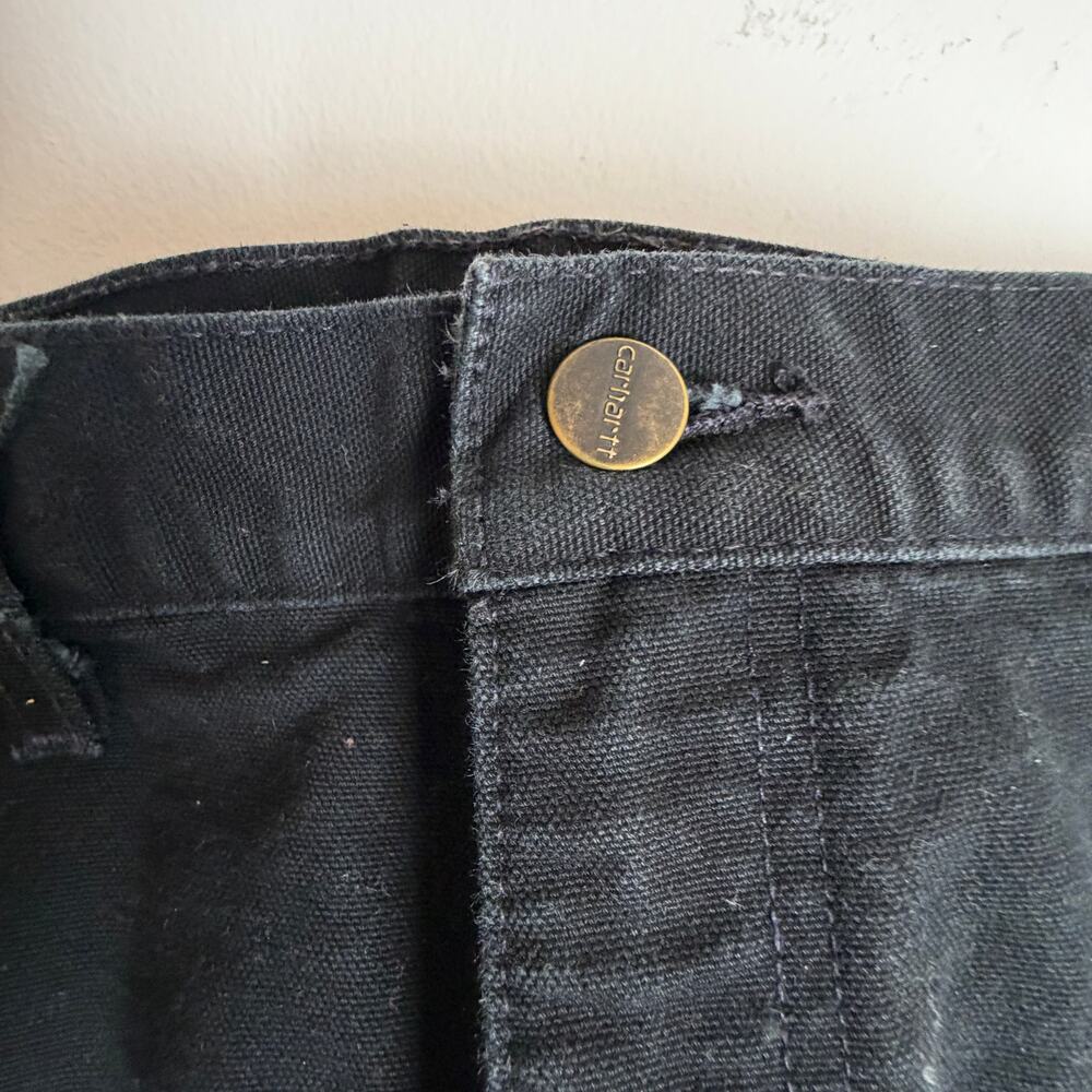 Carhartt B111 BLK Flannel Lined Duck Carpenter‎ Work Pants 48x32 Loose Fit - Picture 8 of 9